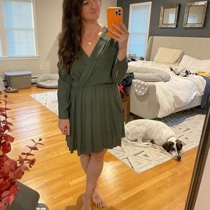 Anthropology Olive Green Dress
